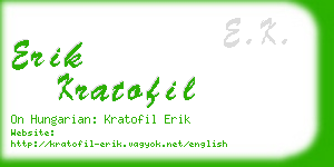 erik kratofil business card